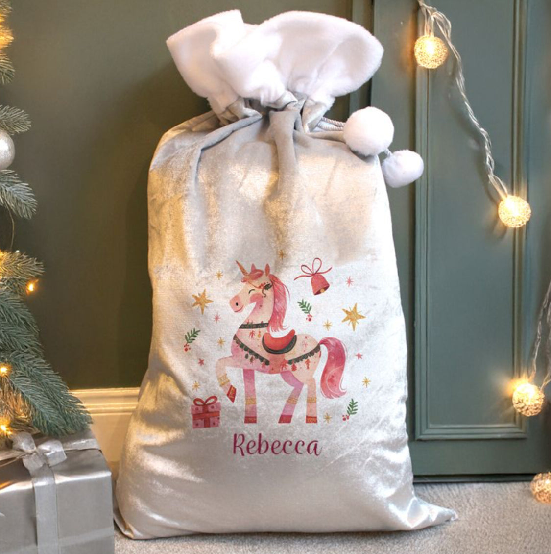 Personalised Unicorn Christmas Sack