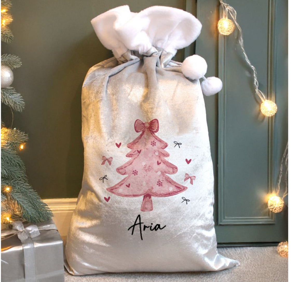 Personalised Pink Christmas Tree Sack