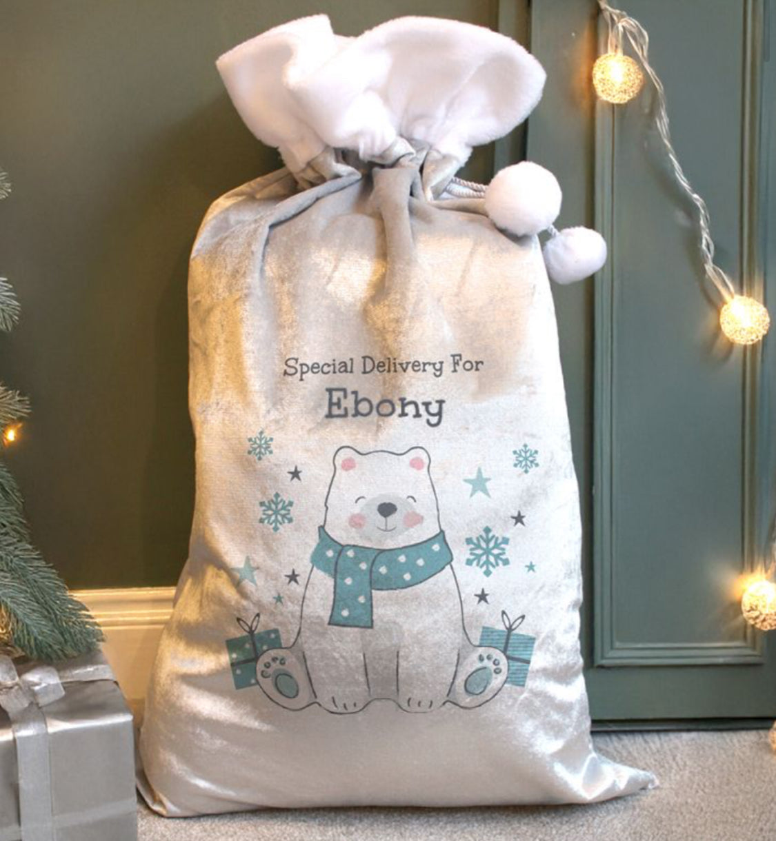 Personalised Polar Bear Christmas Sack