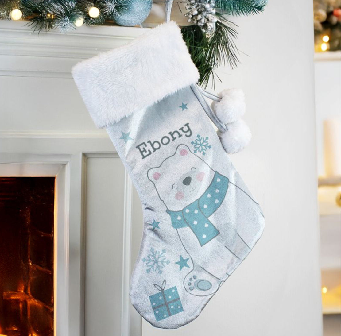Personalised Polar Bear Christmas Stocking