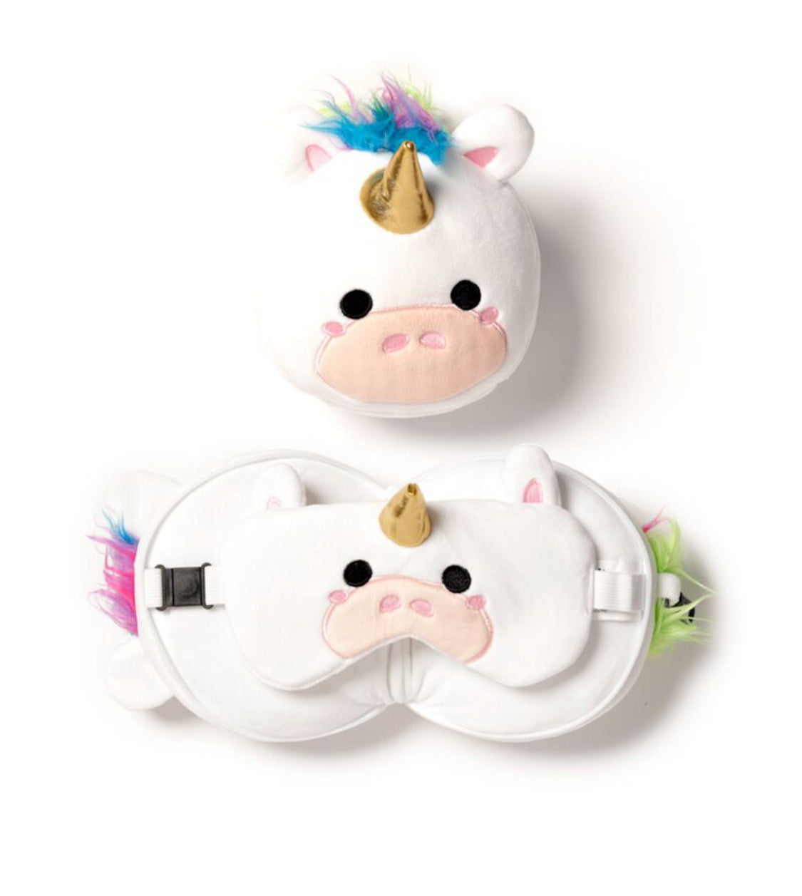 Relaxeazzz Travel Pillow & Eye Mask - Unicorn