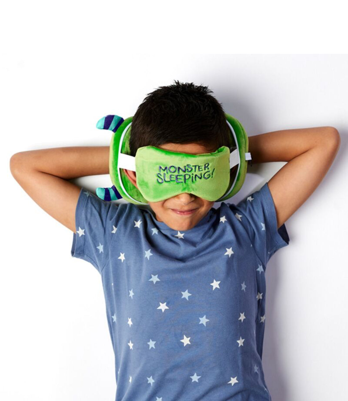 Relaxeazzz Travel Pillow & Eye Mask - Green monster