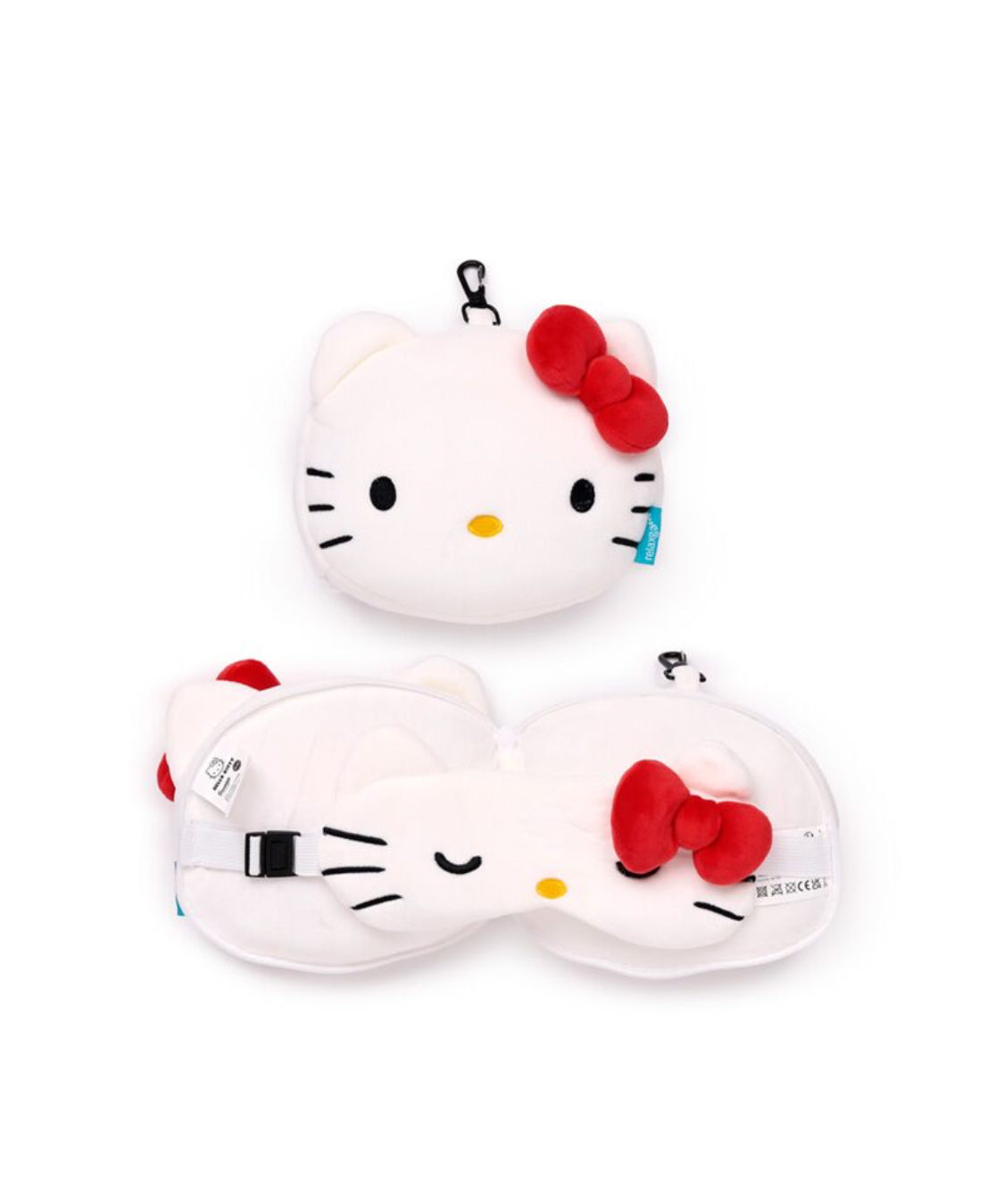Relaxeazzz Travel Pillow & Eye Mask - hello kitty