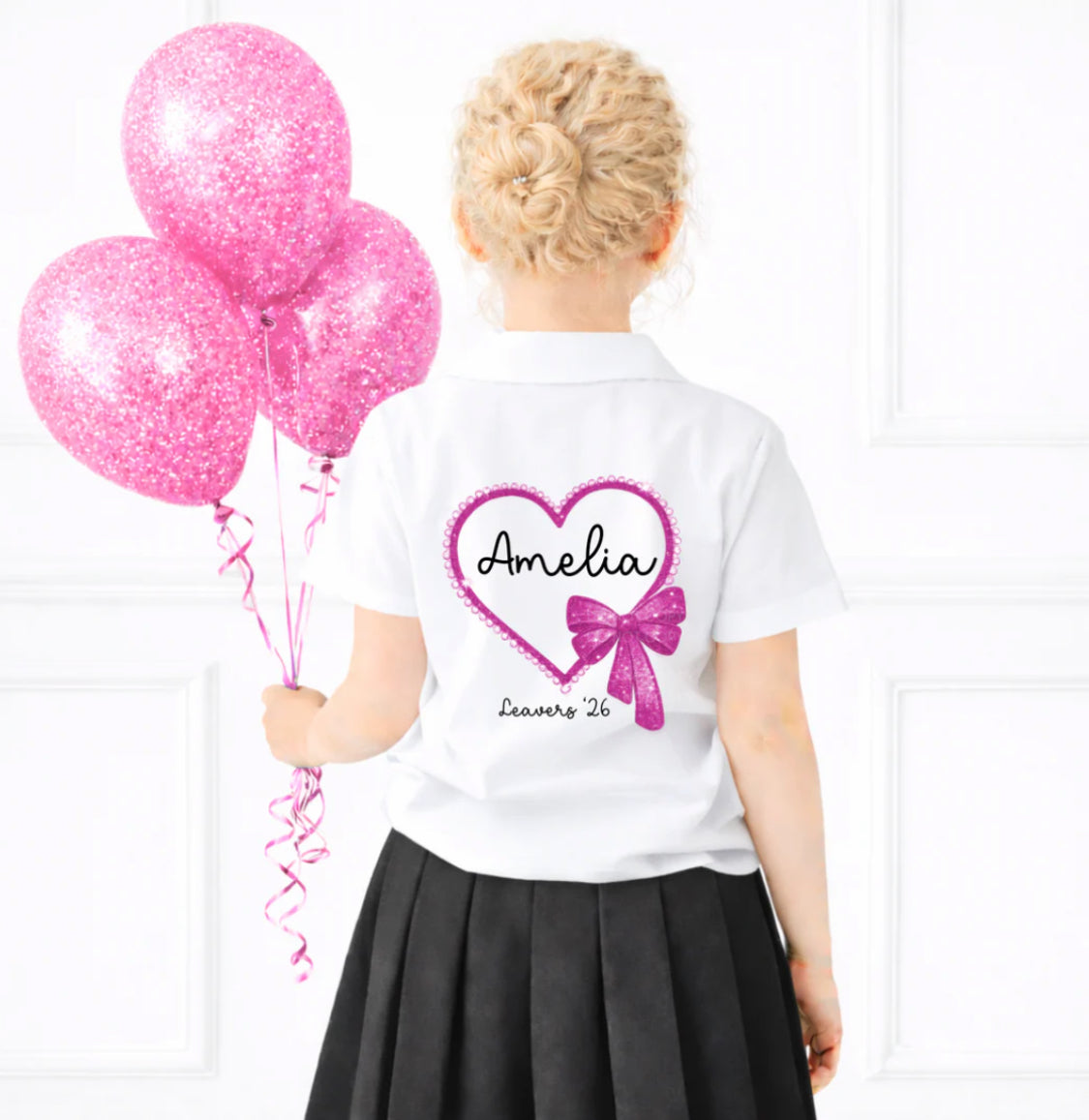 Glitter effect bow leavers Shirt/tshirt
