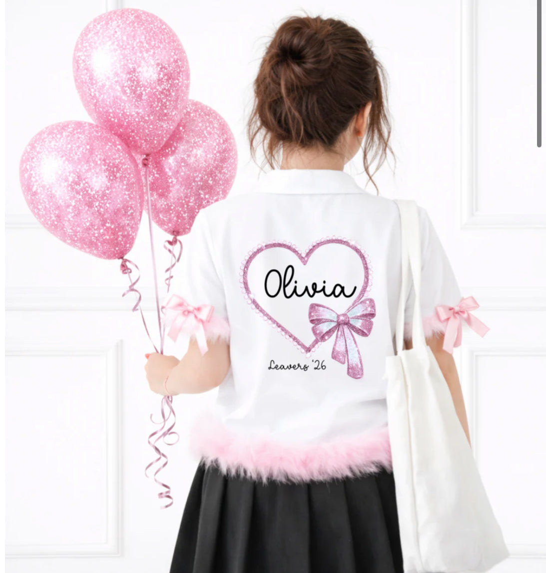 Glitter effect bow leavers Shirt/tshirt