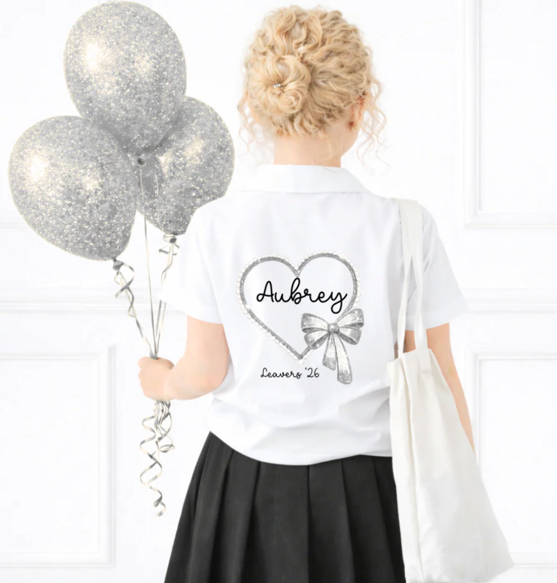 Glitter effect bow leavers Shirt/tshirt