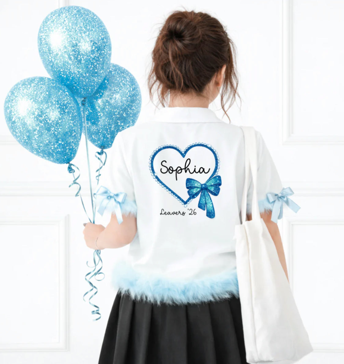 Glitter effect bow leavers Shirt/tshirt