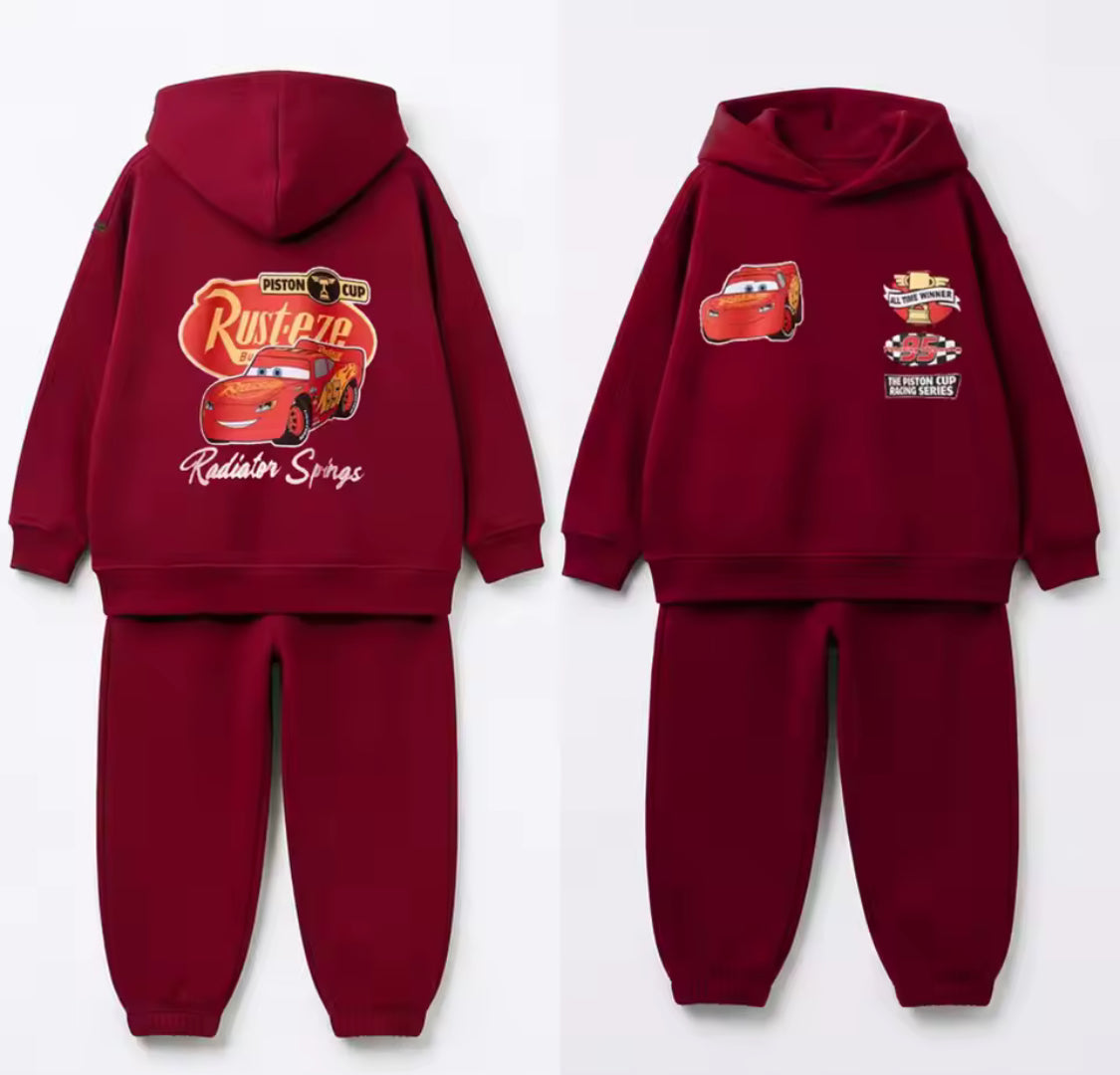 Burgundy cars tracksuit