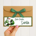 Ribbon envelope and Santa sticker