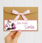 Ribbon envelope and Santa sticker