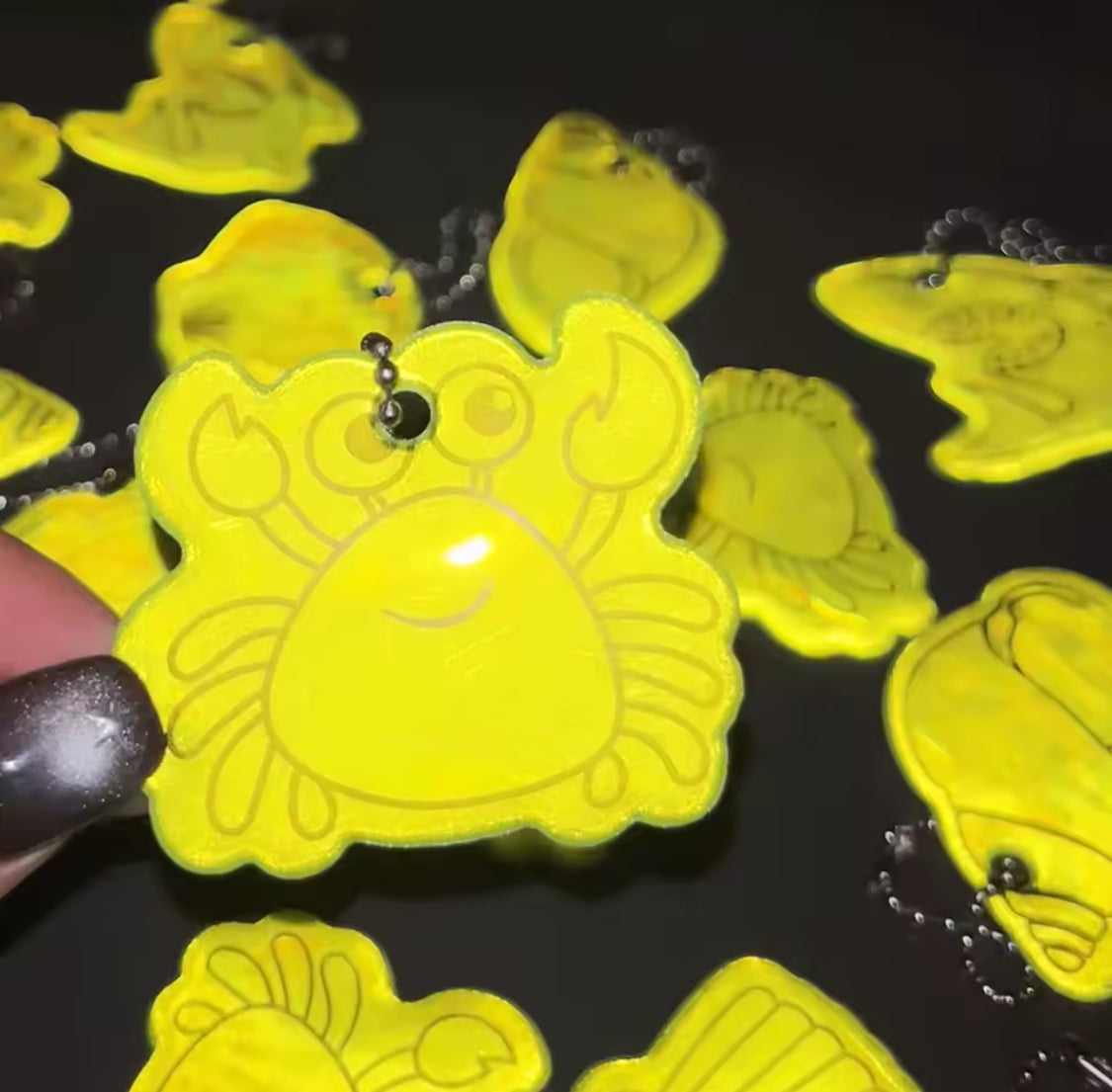 Double sided Reflective bag pendants
