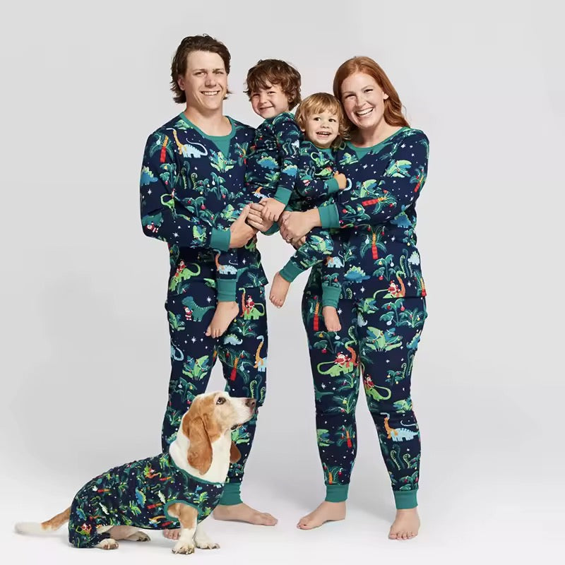 Christmas dinosaur family pyjamas