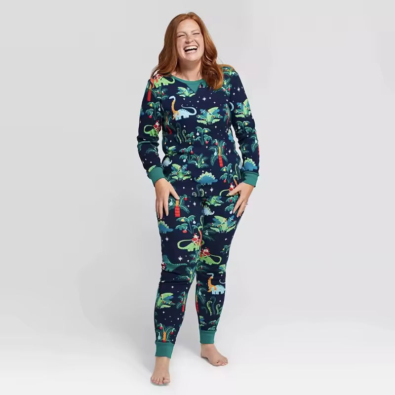 Christmas dinosaur family pyjamas