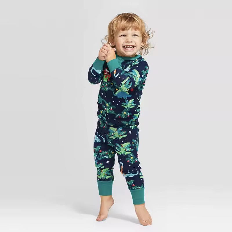 Christmas dinosaur family pyjamas