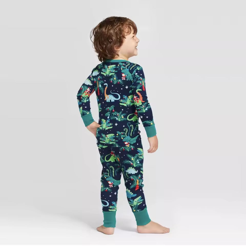 Christmas dinosaur family pyjamas