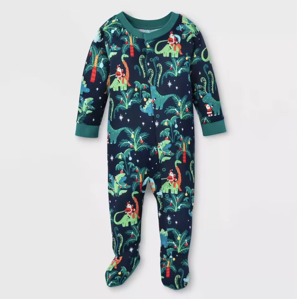 Christmas dinosaur family pyjamas