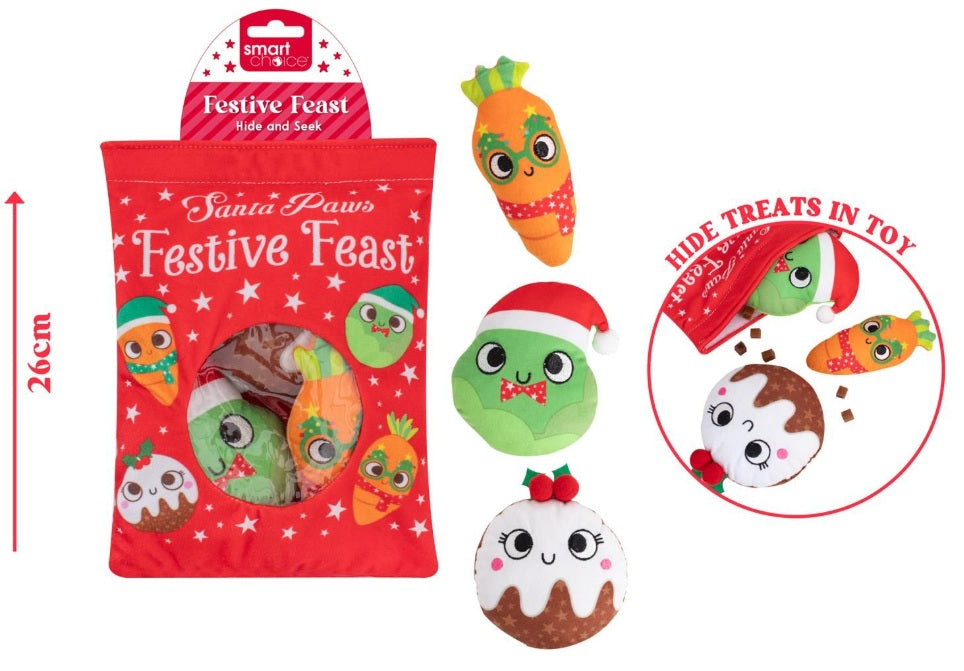 Plush Festive Feast Hide & Seek Dog Toy