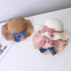 Personalised straw hat bow and bag