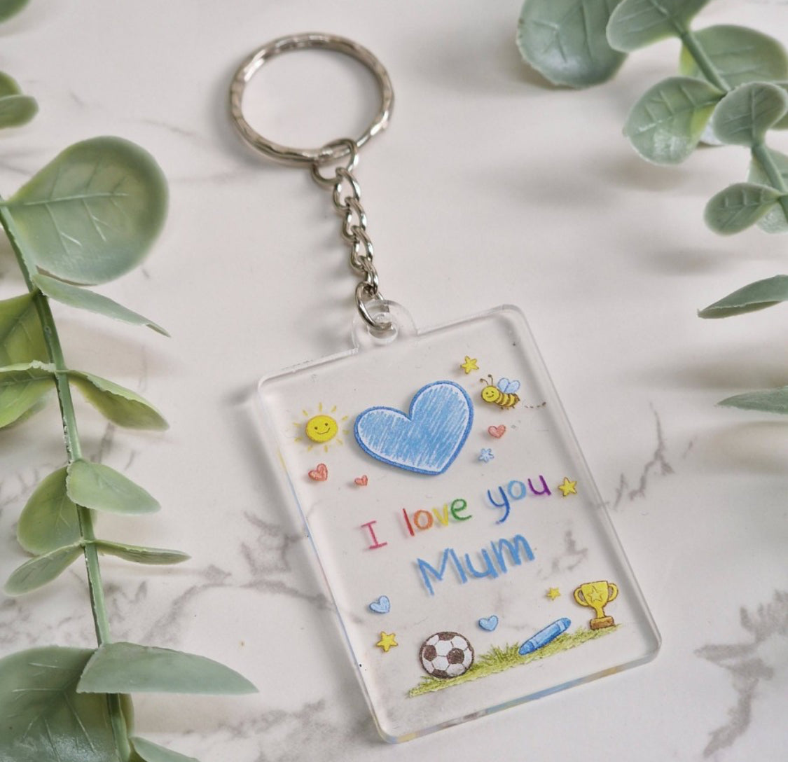 Personalised Kids Football Doodle Keyring
