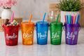 Personalised drinks bucket with lid and straw