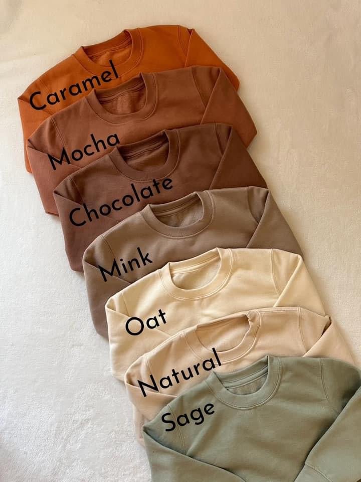 Personalised sweatshirts autumn colours - Lola’s gift shop <3Personalised sweatshirts autumn coloursLola’s gift shop <3