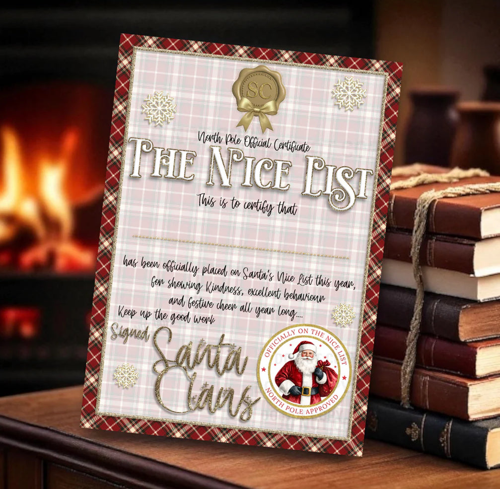 Tartan nice list certificate
