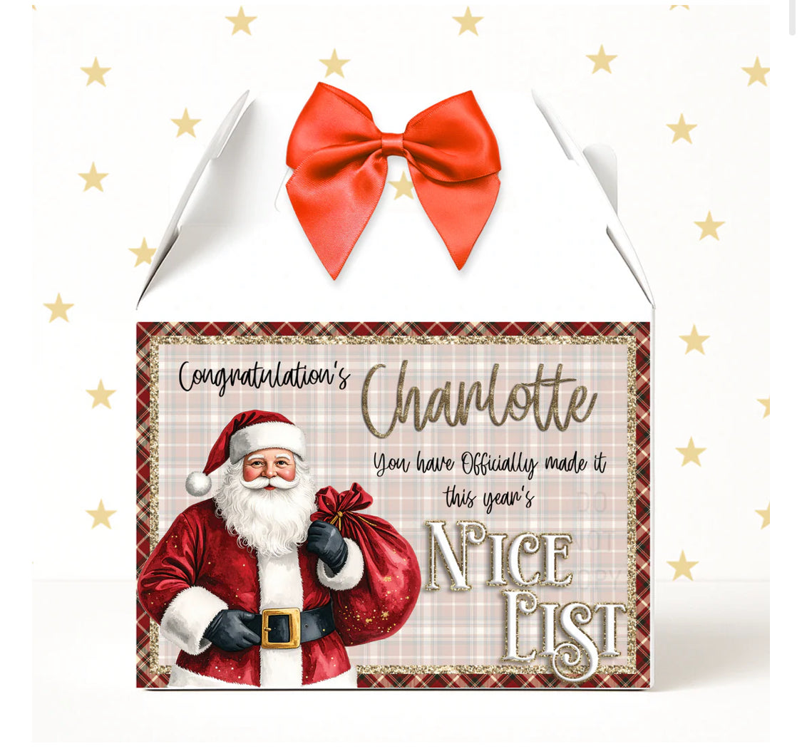 Personalised treat box tartan