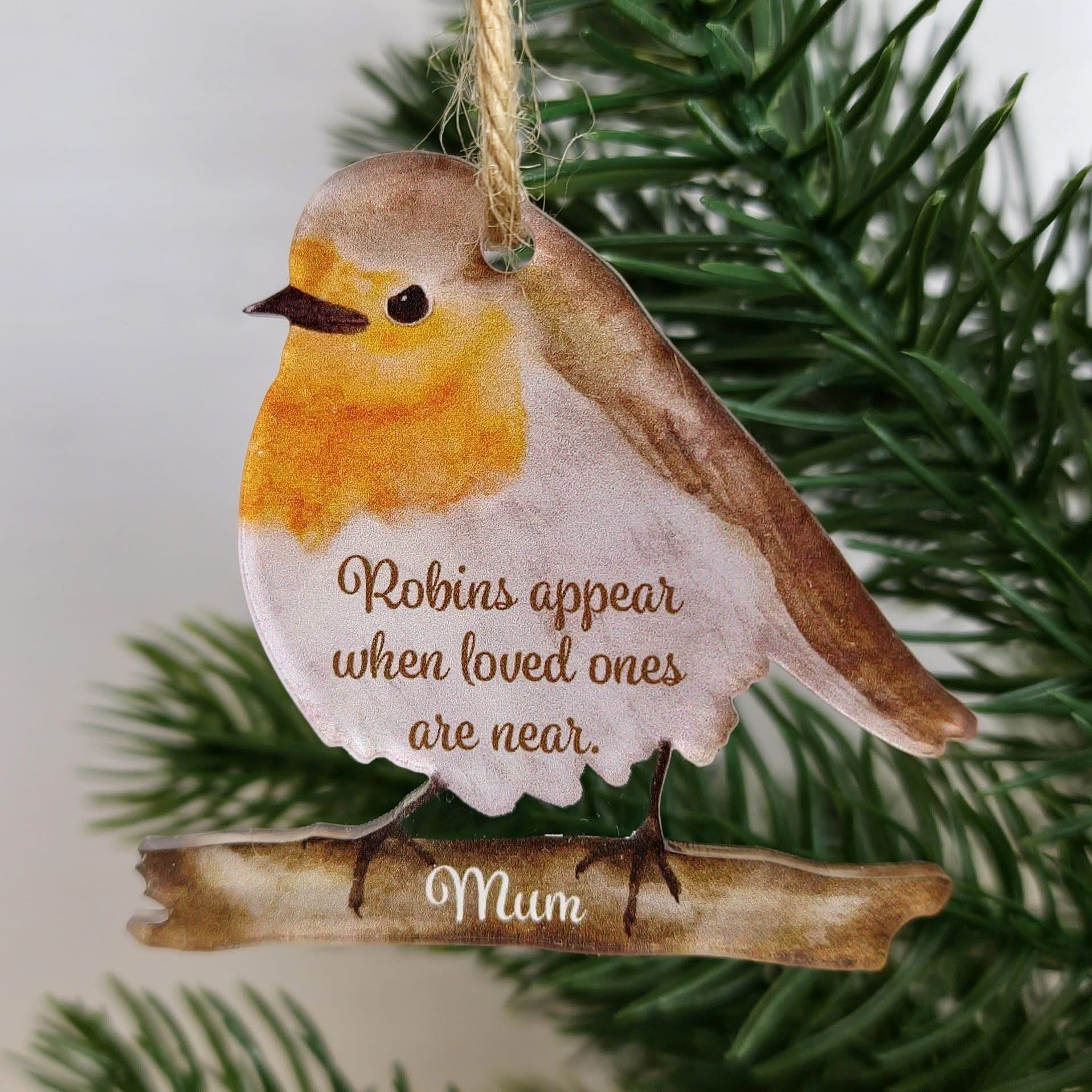 Loved ones appear hanging Robin personalised