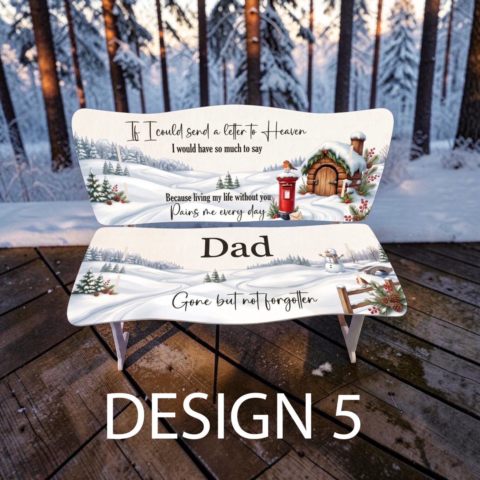 Large UV Printed memorial Bench