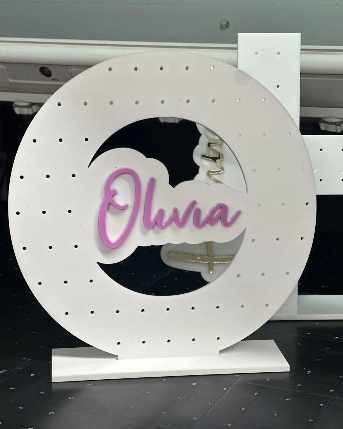 Personalised acrylic earring holder