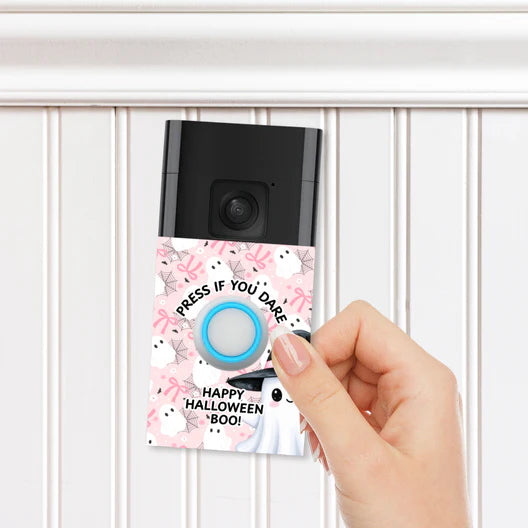 DOORBELL STICKER - RING 2ND GEN- PINK GHOST BOO- UV DECAL
