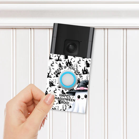 DOORBELL STICKER - RING 2ND GEN- HAUNTED HOUSE COOL CAP GHOST- UV DECAL