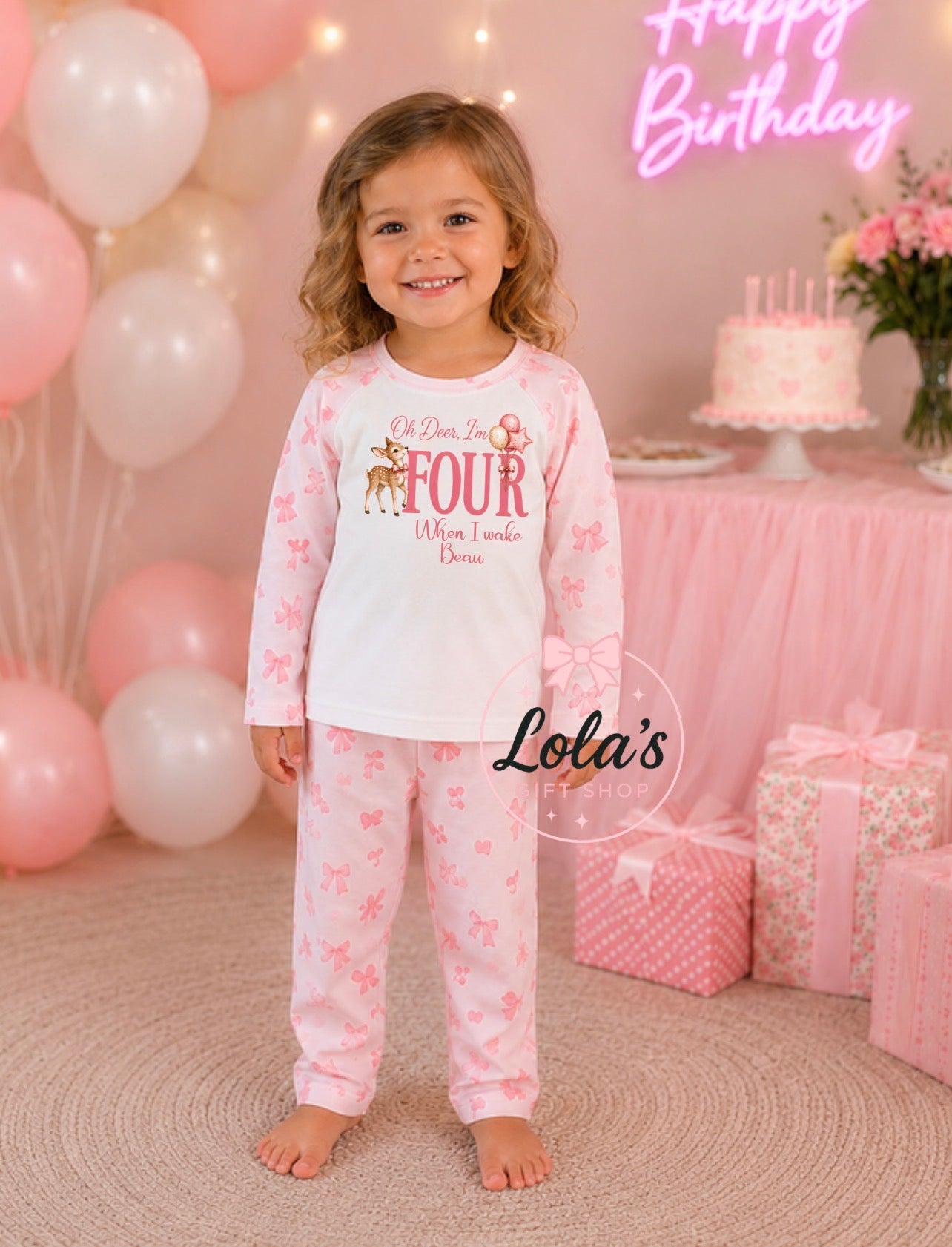 Oh deer I’m four when I wake birthday pyjamas