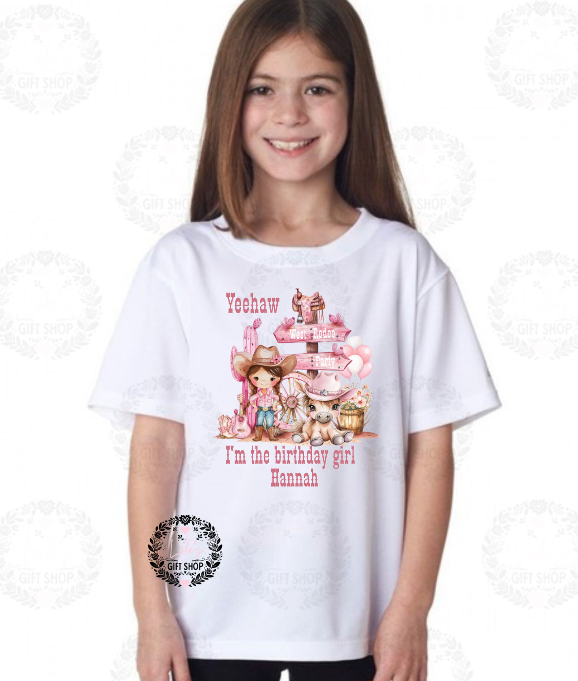 Personalised Yeehaw I’m the birthday girl Tshirt