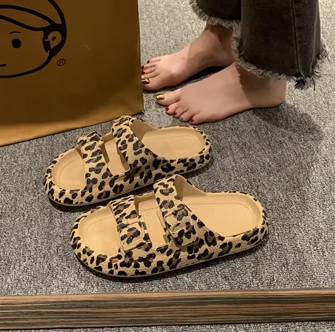 Leopard print cloud sliders - Lola’s gift shop <3Leopard print cloud slidersLola’s gift shop <3