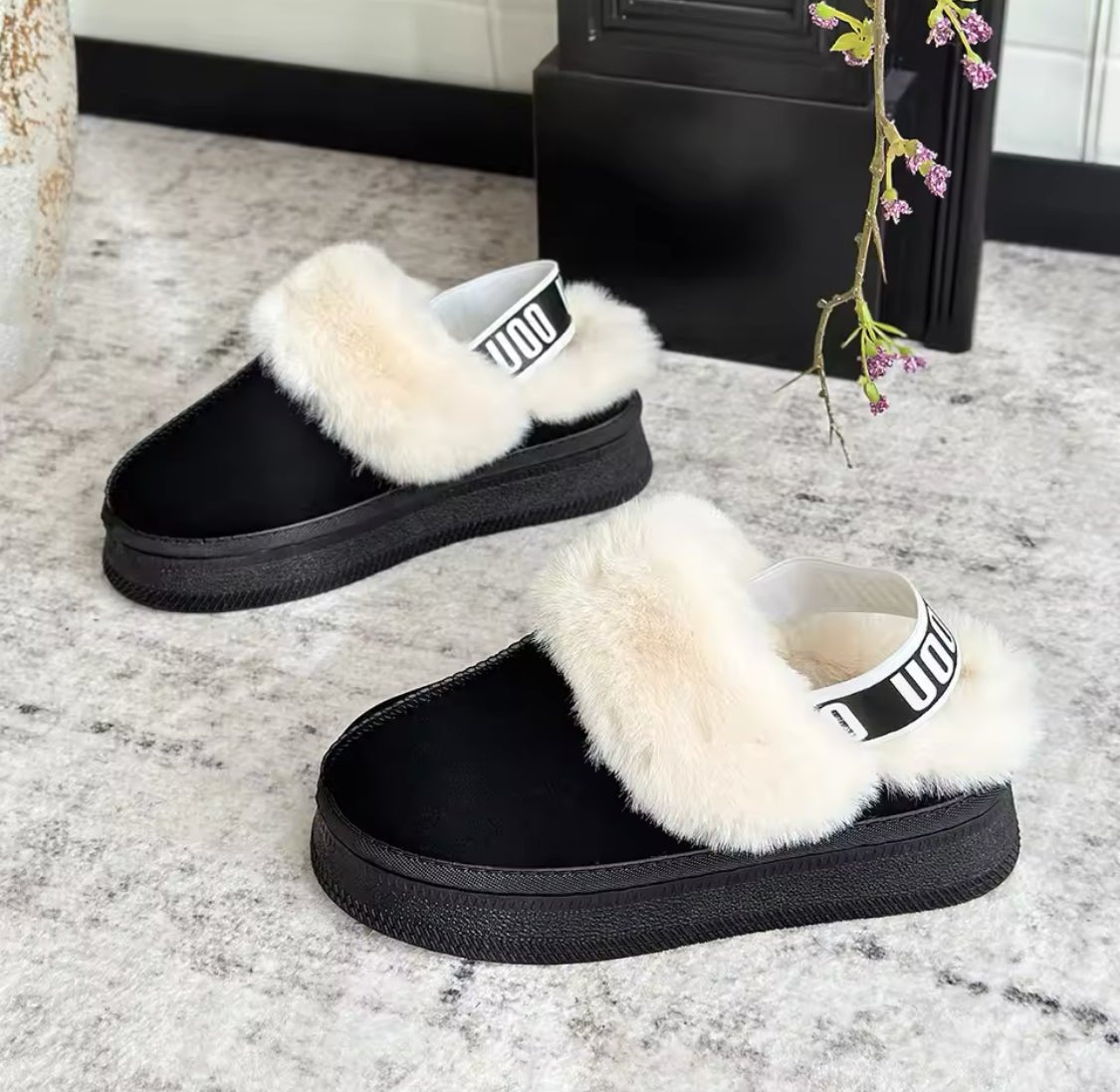 Fur Lined strap fashion slippers - Lola’s gift shop <3Fur Lined strap fashion slippersLola’s gift shop <3