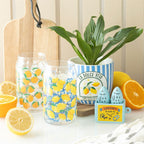 Lemon Print Can Glass