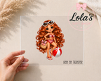 Red bow bikini girl iron on transfer