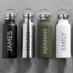 Personalised Insulated 17oz Bamboo Lid Water Bottle