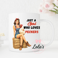 Just a girl peckers 11oz retro mug