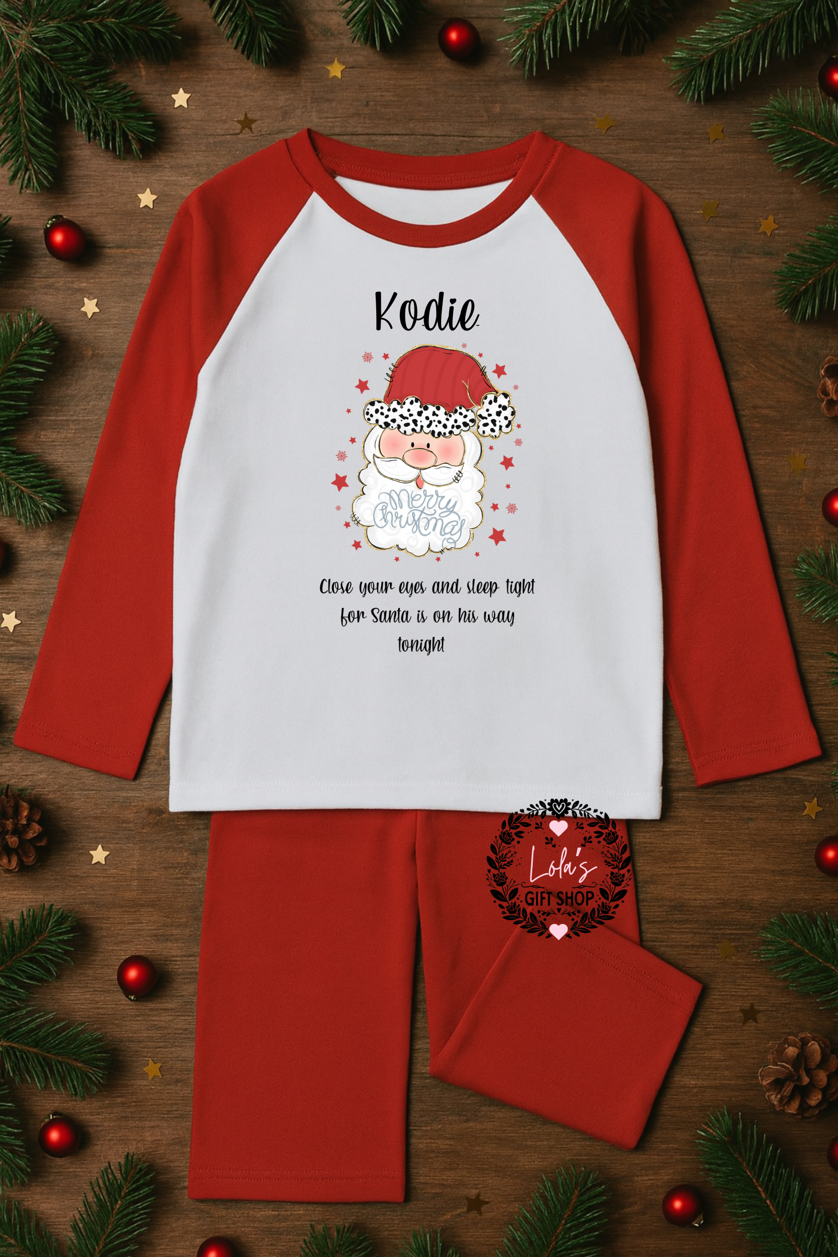 Personalised Santa Christmas Pyjamas – 6 Months to 10 Years