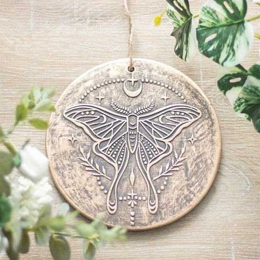 Luna Moth Terracotta Plaque