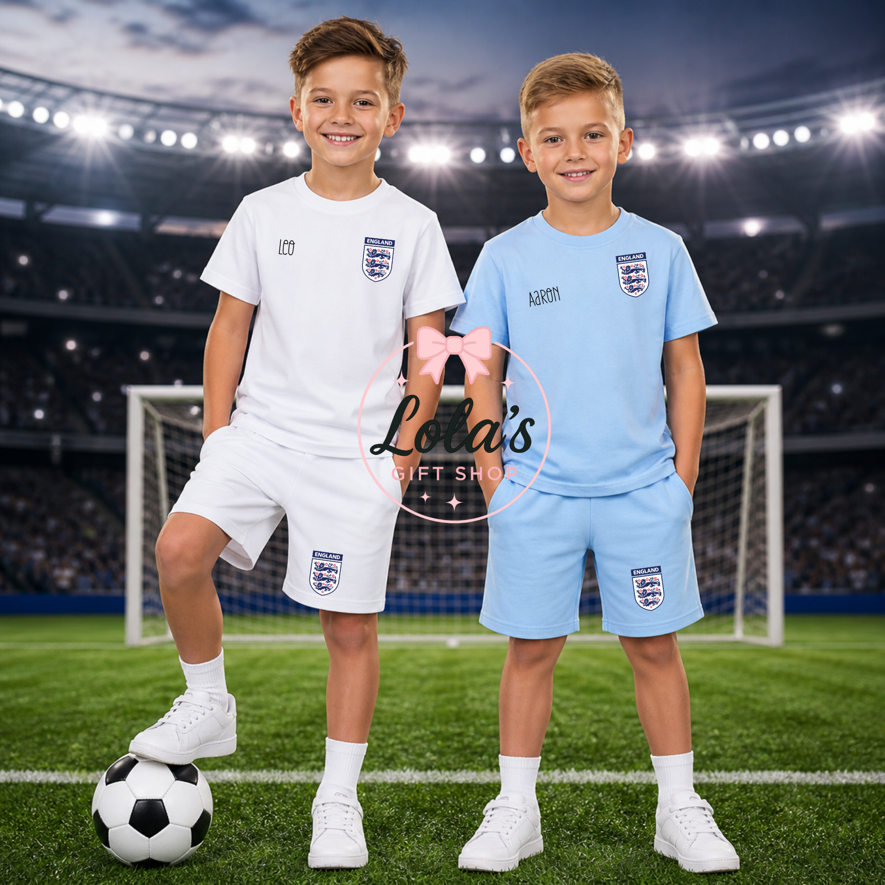 Personalised Football cotton short sets