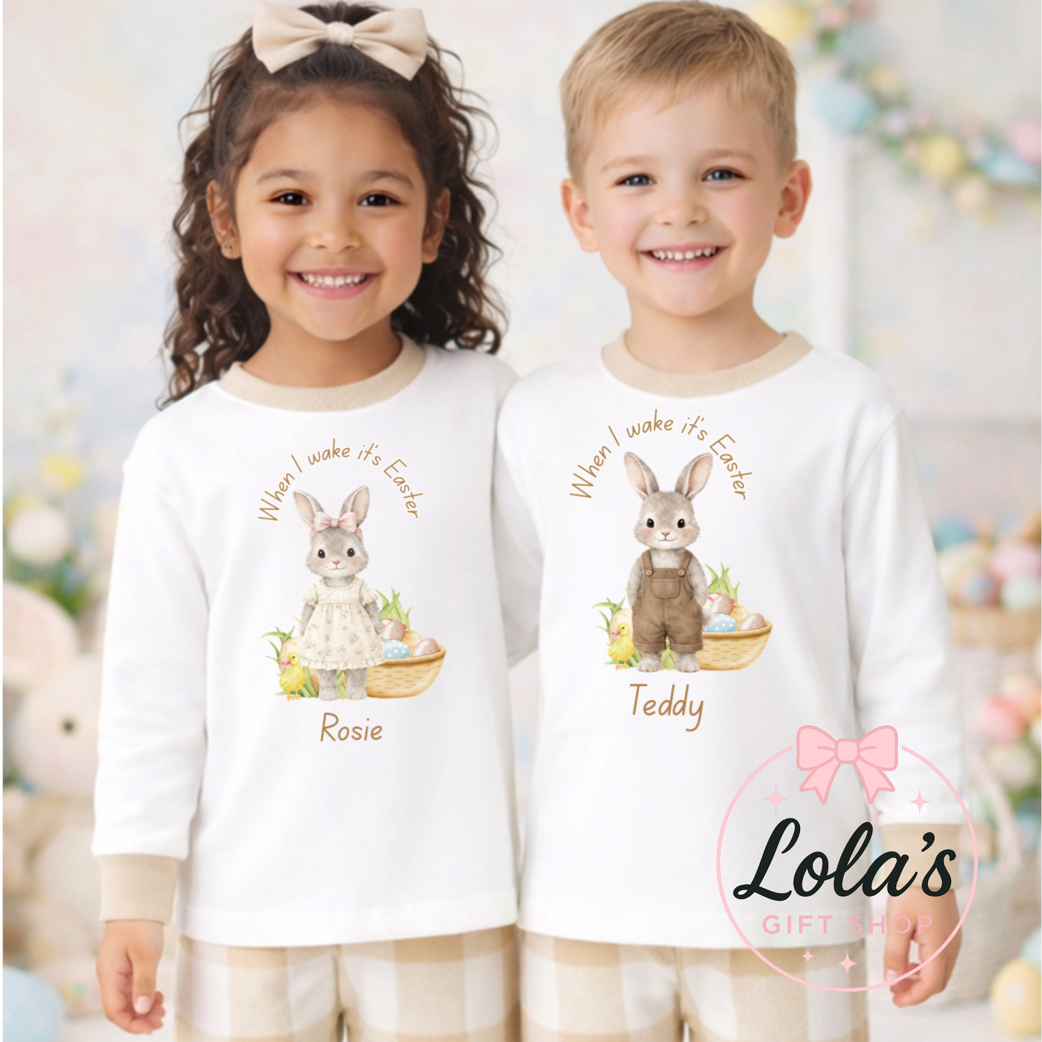 Easter bunny beige pyjamas