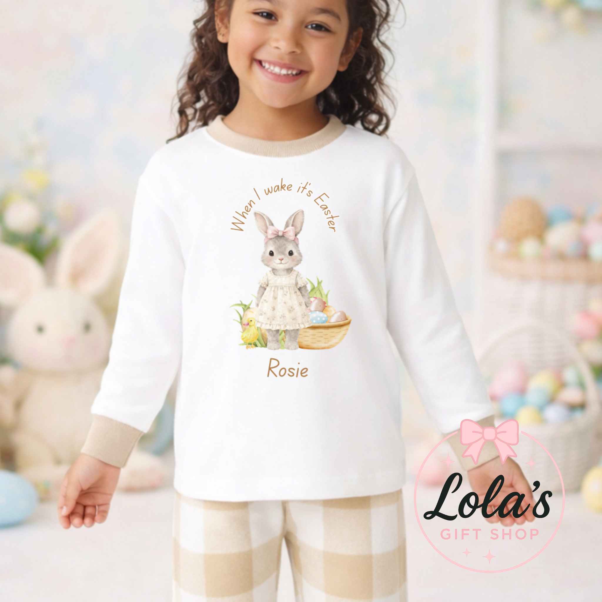 Easter bunny beige pyjamas