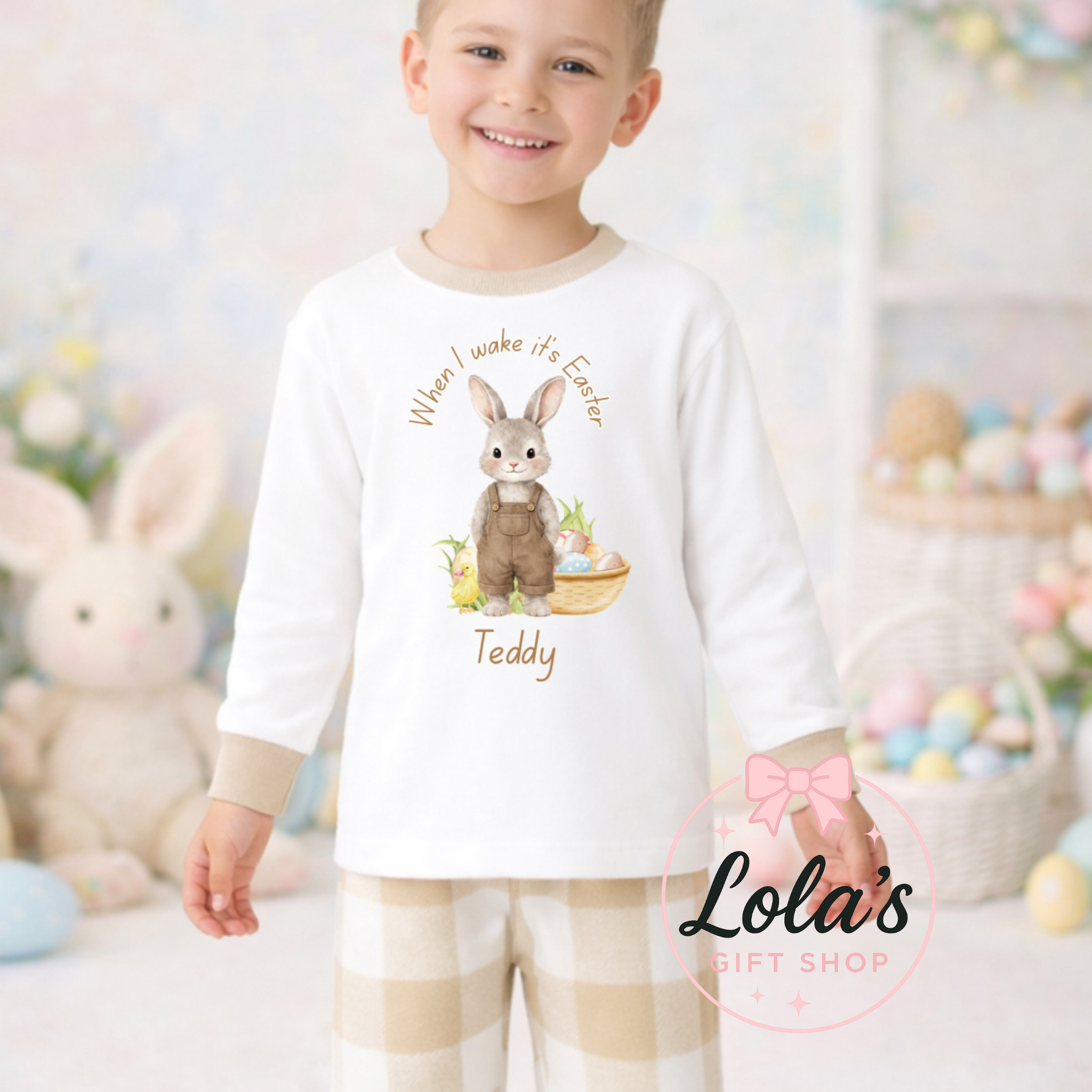 Easter bunny beige pyjamas