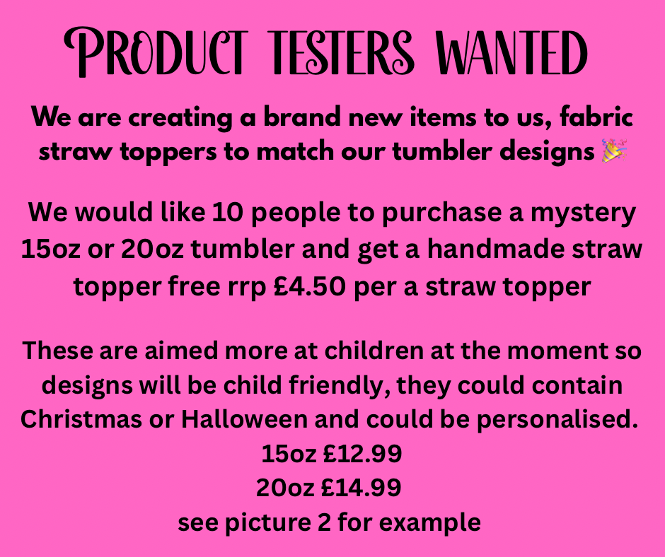 Product testers wanted
