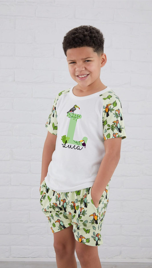 Personalised tucan shorts set