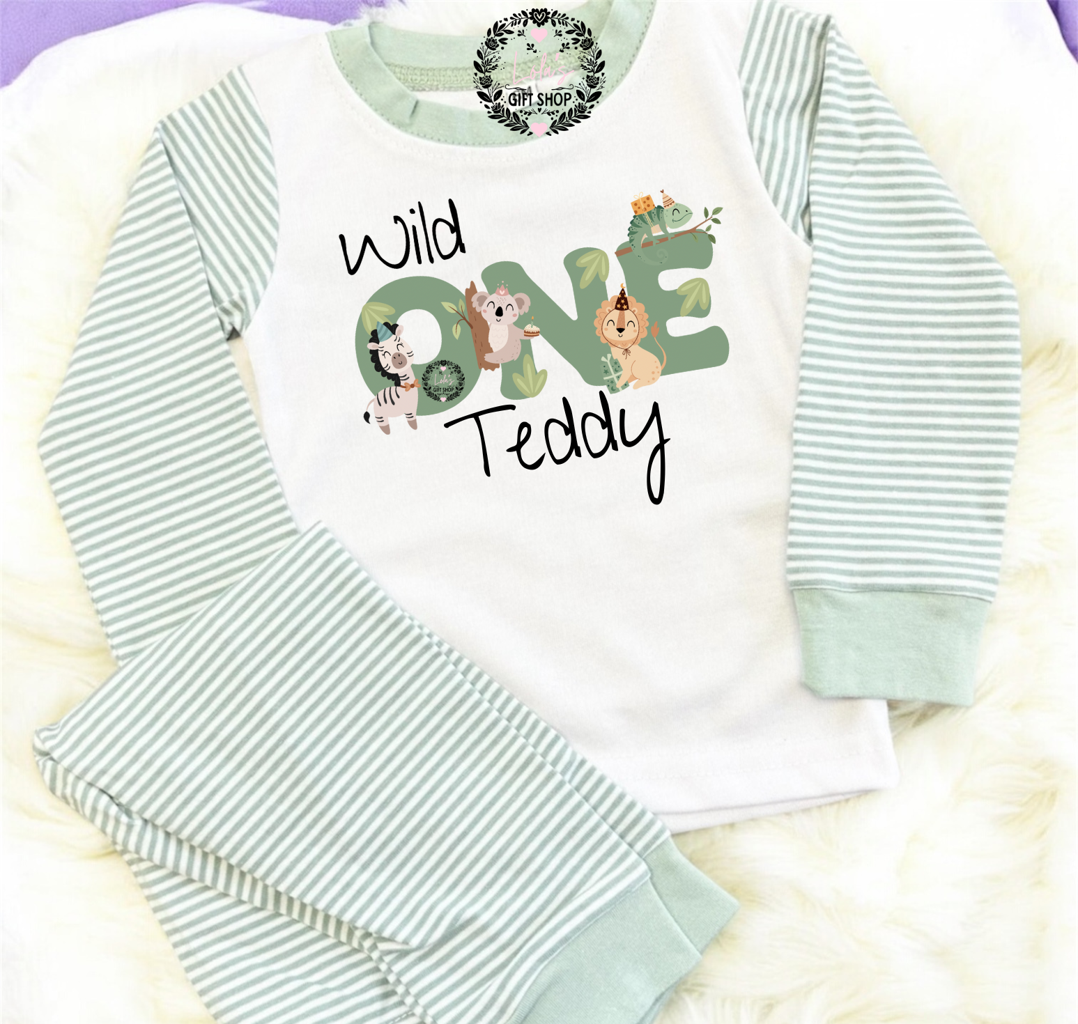 Wild one personalised pyjamas