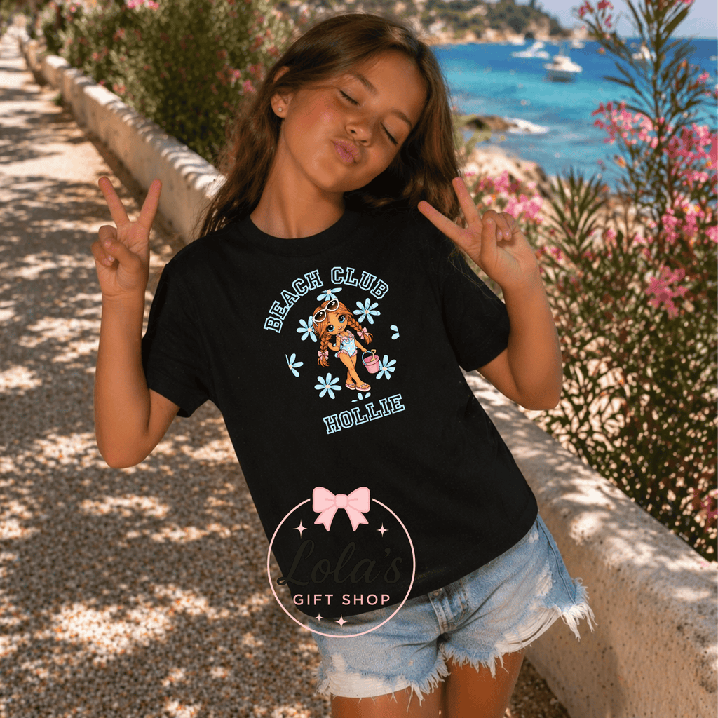 Daisy beach club dolls personalised tshirt